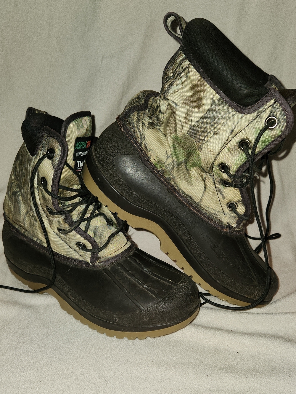 Aspen Sport Men's Waterproof Camouflage Duck Boots - Black & Green